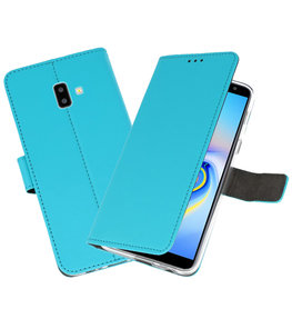 Wallet Cases Hoesje voor Galaxy J6 Plus Blauw