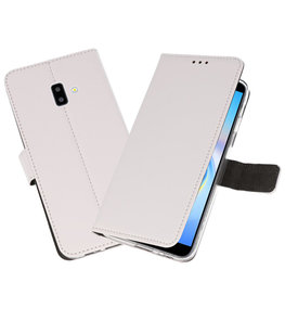 Wallet Cases Hoesje voor Galaxy J6 Plus Wit