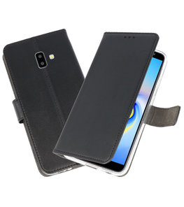 Wallet Cases Hoesje voor Galaxy J6 Plus Zwart