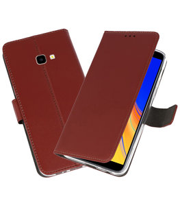 Wallet Cases Hoesje voor Galaxy J4 Plus Bruin Wallet Cases Hoesje voor Galaxy J4 Plus Bruin
