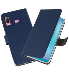 Wallet Cases Hoesje voor Samsung Galaxy A6s Navy