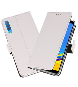 Wallet Cases Hoesje voor Galaxy A7 (2018) Wit
