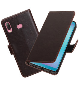 Hoesje voor Samsung Galaxy A6s Pull-Up Booktype Mocca