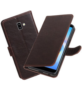 Hoesje voor Samsung Galaxy J6 Plus Pull-Up Booktype Mocca