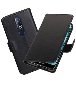 Hoesje voor Nokia 7.1 Pull-Up Booktype Zwart