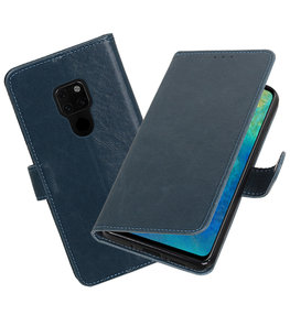 Hoesje voor Huawei Mate 20 Pull-Up Booktype Blauw Hoesje voor Huawei Mate 20 Pull-Up Booktype Blauw