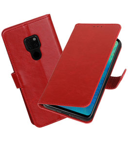 Hoesje voor Huawei Mate 20 Pull-Up Booktype Rood Hoesje voor Huawei Mate 20 Pull-Up Booktype Rood