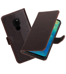 Hoesje voor Huawei Mate 20 Pull-Up Booktype Mocca Hoesje voor Huawei Mate 20 Pull-Up Booktype Mocca