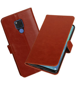 Hoesje voor Huawei Mate 20 X Pull-Up Booktype Bruin Hoesje voor Huawei Mate 20 X Pull-Up Booktype Bruin