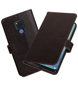 Hoesje voor Huawei Mate 20 X Pull-Up Booktype Mocca Hoesje voor Huawei Mate 20 X Pull-Up Booktype Mocca