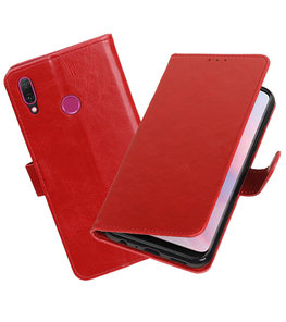Hoesje voor Huawei Y9 2019 Pull-Up Booktype Rood Hoesje voor Huawei Y9 2019 Pull-Up Booktype Rood