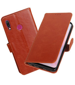 Hoesje voor Huawei Y9 2019 Pull-Up Booktype Bruin Hoesje voor Huawei Y9 2019 Pull-Up Booktype Bruin