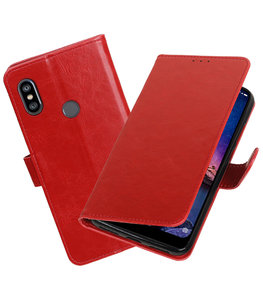 Hoesje voor XiaoMi Redmi Note 6 Pro Pull-Up Booktype Rood Hoesje voor XiaoMi Redmi Note 6 Pro Pull-Up Booktype Rood