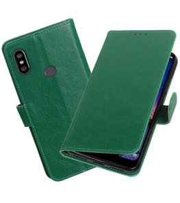 Hoesje voor XiaoMi Redmi Note 6 Pro Pull-Up Booktype Groen Hoesje voor XiaoMi Redmi Note 6 Pro Pull-Up Booktype Groen