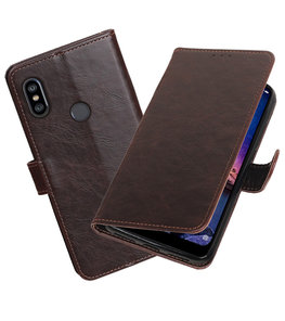 Hoesje voor XiaoMi Redmi Note 6 Pro Pull-Up Booktype Mocca Hoesje voor XiaoMi Redmi Note 6 Pro Pull-Up Booktype Mocca