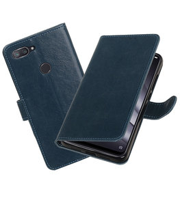 Hoesje voor XiaoMi Mi 8 Lite Pull-Up Booktype Blauw Hoesje voor XiaoMi Mi 8 Lite Pull-Up Booktype Blauw