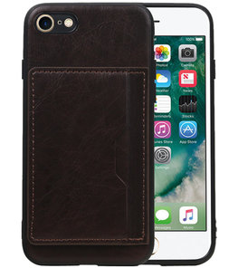 Staand Back Cover 1 Pasjes voor iPhone 8 / 7 Mocca Staand Back Cover 1 Pasjes voor iPhone 8 / 7 Mocca