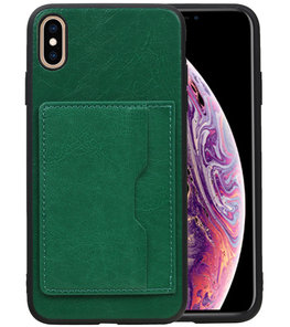 Staand Back Cover 1 Pasjes voor iPhone XS Max Groen Staand Back Cover 1 Pasjes voor iPhone XS Max Groen