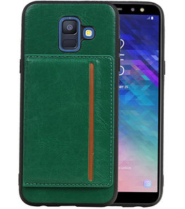 Staand Back Cover 1 Pasjes voor Galaxy A6 2018 Groen Staand Back Cover 1 Pasjes voor Galaxy A6 2018 Groen