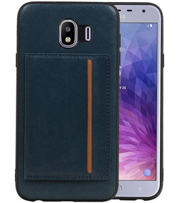 Staand Back Cover 1 Pasjes voor Galaxy J4 Navy