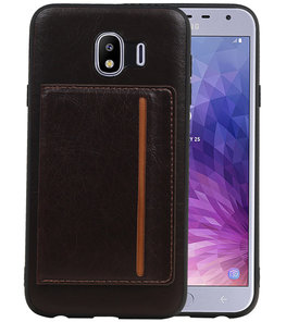 Staand Back Cover 1 Pasjes voor Galaxy J4 Mocca