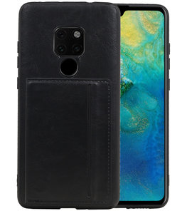 Staand Back Cover 1 Pasjes voor Huawei Mate 20 Zwart Staand Back Cover 1 Pasjes voor Huawei Mate 20 Zwart