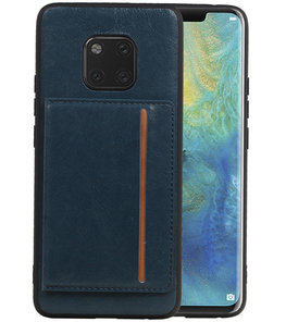 Staand Back Cover 1 Pasjes voor Huawei Mate 20 Pro Navy