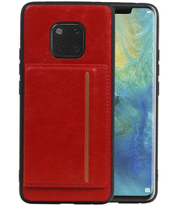 Staand Back Cover 1 Pasjes voor Huawei Mate 20 Pro Rood