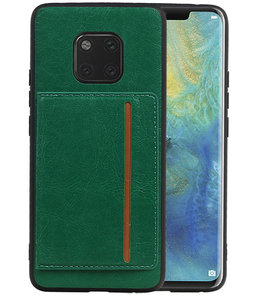 Staand Back Cover 1 Pasjes voor Huawei Mate 20 Pro Groen