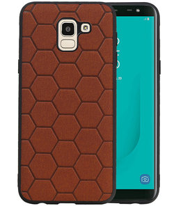 Hexagon Hard Case voor Samsung Galaxy J6 Bruin