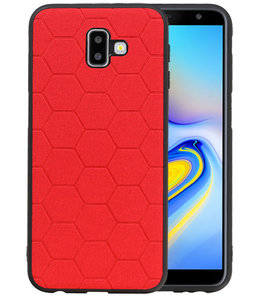 Hexagon Hard Case voor Samsung Galaxy J6 Plus Rood