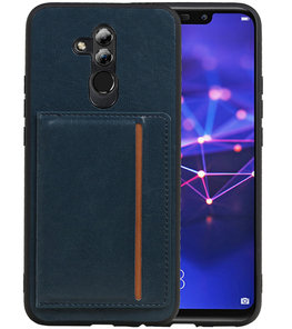 Staand Back Cover 1 Pasjes voor Huawei Mate 20 Lite Navy Staand Back Cover 1 Pasjes voor Huawei Mate 20 Lite Navy