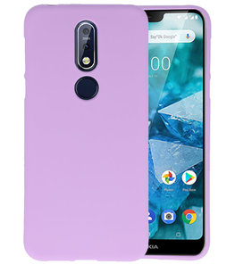 Paars Color TPU Hoesje voor Nokia 7.1