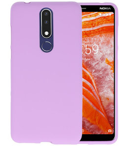 Paars Color TPU Hoesje voor Nokia 3.1 Plus