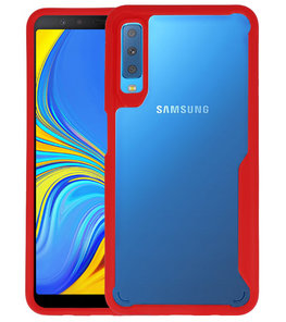 Rood Focus Transparant Hard Cases voor Samsung Galaxy A7 2018