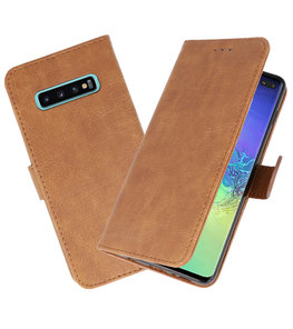 Bookstyle Wallet Cases Hoesje voor Samsung Galaxy S10 Plus Bruin Bookstyle Wallet Cases Hoesje voor Samsung Galaxy S10 Plus Bruin