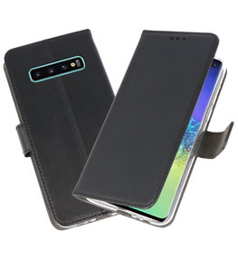 Wallet Cases Hoesje voor Samsung Galaxy S10 Plus Zwart Wallet Cases Hoesje voor Samsung Galaxy S10 Plus Zwart