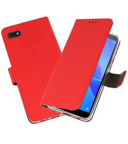 Wallet Cases Hoesje voor Huawei Y5 Lite 2018 Rood Wallet Cases Hoesje voor Huawei Y5 Lite 2018 Rood