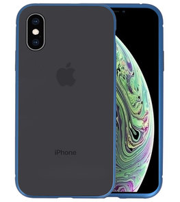 Magnetic Back Cover voor iPhone XS Blauw - Transparant Magnetic Back Cover voor iPhone XS Blauw - Transparant