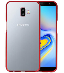 Magnetic Back Cover voor Galaxy J6 Plus Rood - Transparant