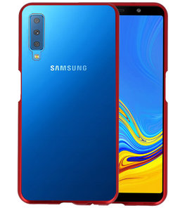 Magnetic Back Cover voor Galaxy A7 2018 Rood - Transparant