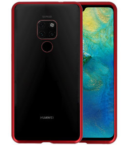 Magnetic Back Cover voor Huawei Mate 20 Rood - Transparant Magnetic Back Cover voor Huawei Mate 20 Rood - Transparant