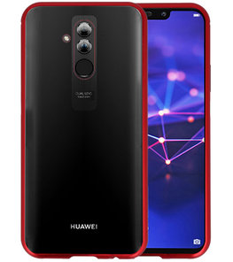 Magnetic Back Cover voor Mate 20 Lite Rood - Transparant Magnetic Back Cover voor Mate 20 Lite Rood - Transparant