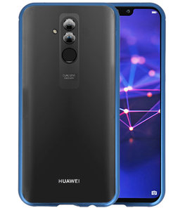 Magnetic Back Cover voor Mate 20 Lite Blauw - Transparant Magnetic Back Cover voor Mate 20 Lite Blauw - Transparant