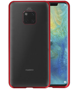 Magnetic Back Cover voor Mate 20 Pro Rood - Transparant
