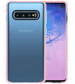 Armor TPU Hoesje voor Samsung Galaxy S10 Transparant / Roze