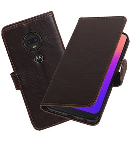 Motief Bookstyle Hoesje voor Motorola Moto G7 - G7 Plus Mocca Motief Bookstyle Hoesje voor Motorola Moto G7 - G7 Plus Mocca