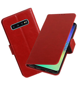 Motief Bookstyle Hoesje voor Samsung Galaxy S10 Plus Rood Motief Bookstyle Hoesje voor Samsung Galaxy S10 Plus Rood
