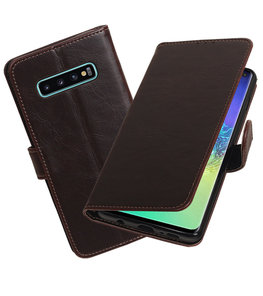 Motief Bookstyle Hoesje voor Samsung Galaxy S10 Plus Mocca Motief Bookstyle Hoesje voor Samsung Galaxy S10 Plus Mocca