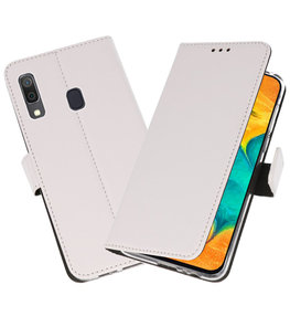 Booktype Wallet Cases Hoesje voor Samsung Galaxy A30 Wit Booktype Wallet Cases Hoesje voor Samsung Galaxy A30 Wit